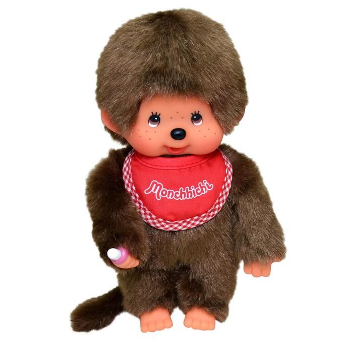 Monchhichi Garcon Bavoir Rouge 20 Cm