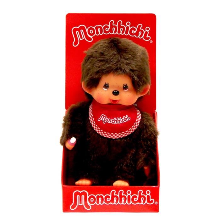 Monchhichi Garcon Bavoir Rouge 20 Cm