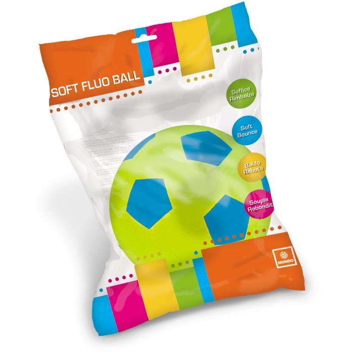 MONDO - Ballon Soft Football Fluo 20cm - Enfant - Mixte - Ideal recre