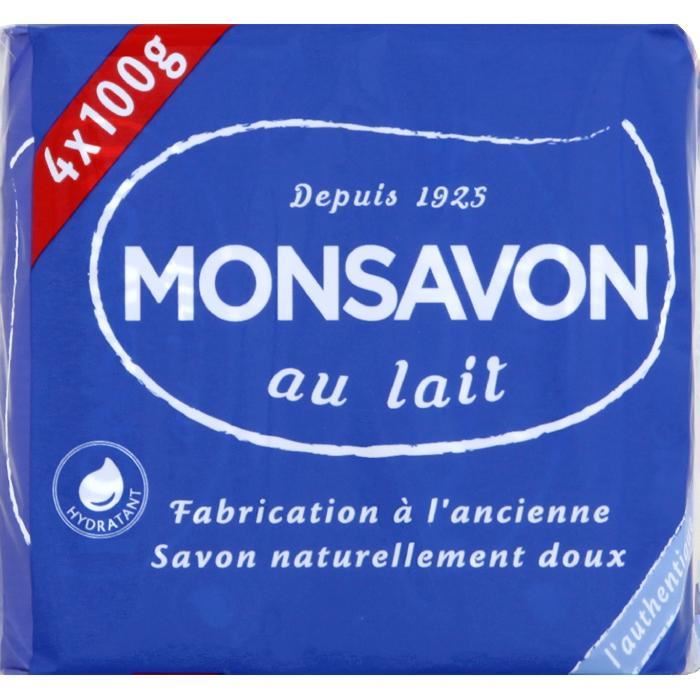 MONSAVON Savon lAuthentique Au lait Lot de 4 x100 g