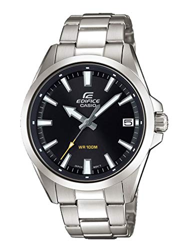 Montre En Acier Inoxydable Edifice Casio Gris Quartz Verre Mineral Analogique