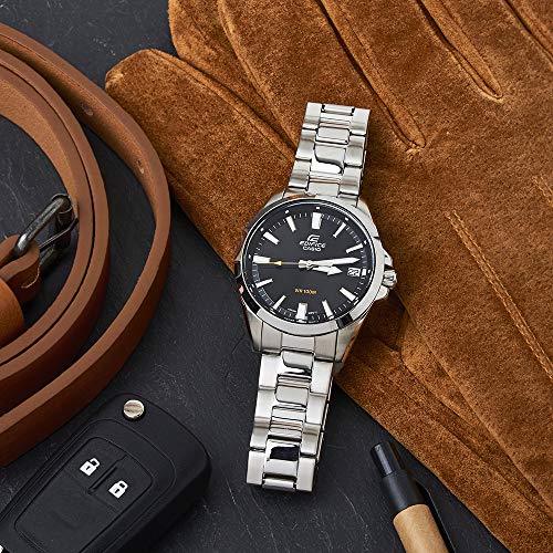 Montre En Acier Inoxydable Edifice Casio Gris Quartz Verre Mineral Analogique