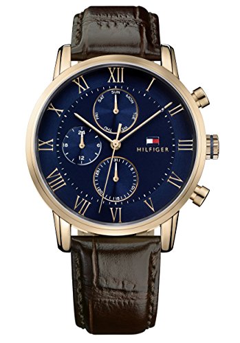 Montre Tommy Hilfiger 1791399 Cuir Marron Boitier Dore Multifonctions