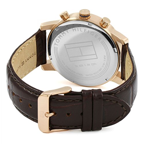 Montre Tommy Hilfiger 1791399 Cuir Marron Boitier Dore Multifonctions