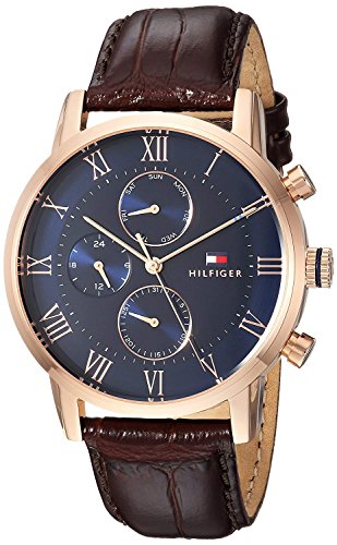 Montre Tommy Hilfiger 1791399 Cuir Marron Boitier Dore Multifonctions