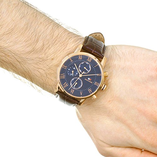 Montre Tommy Hilfiger 1791399 Cuir Marron Boitier Dore Multifonctions