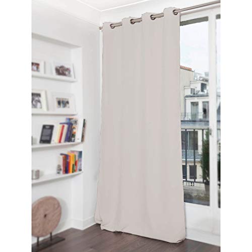 Rideau Phonique Occultant Et Thermique Moondream Gris Galet 140x260 Cm