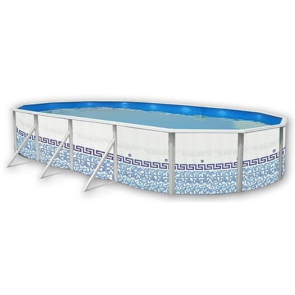Mosaique Piscine Hors Sol Ovale En Acier 915 X 457 X 120 Cm Kit Complet Piscine Filtre Skimmer Et Echelle