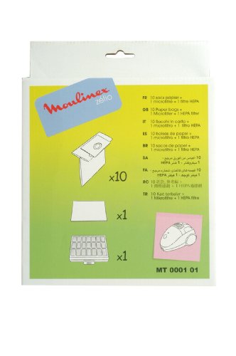 Boite de 10 sacs + 1 filtre hepa - Aspirateur - MOULINEX