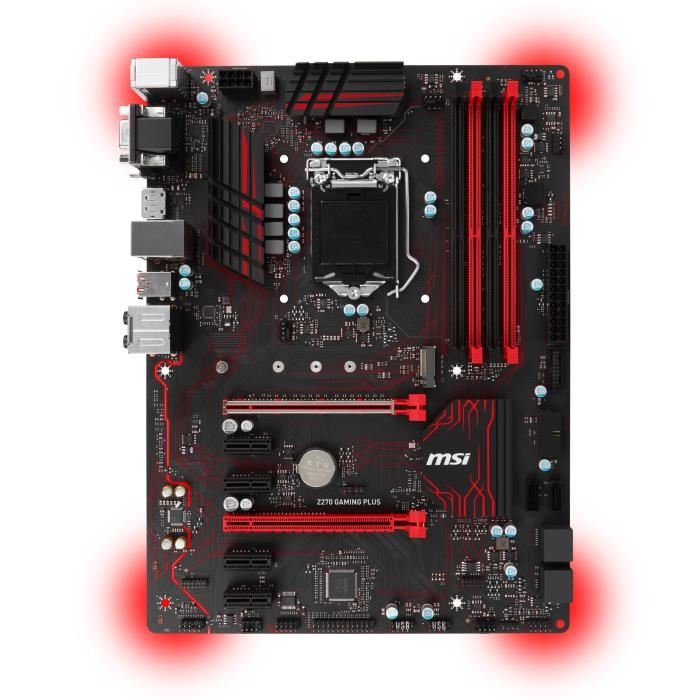 Msi Carte Mere Z270 Gaming Plus - Socket Lga 1151 - Ddr4 - 3866+ (oc) Mhz - Red Led - Z270 Gaming Plus