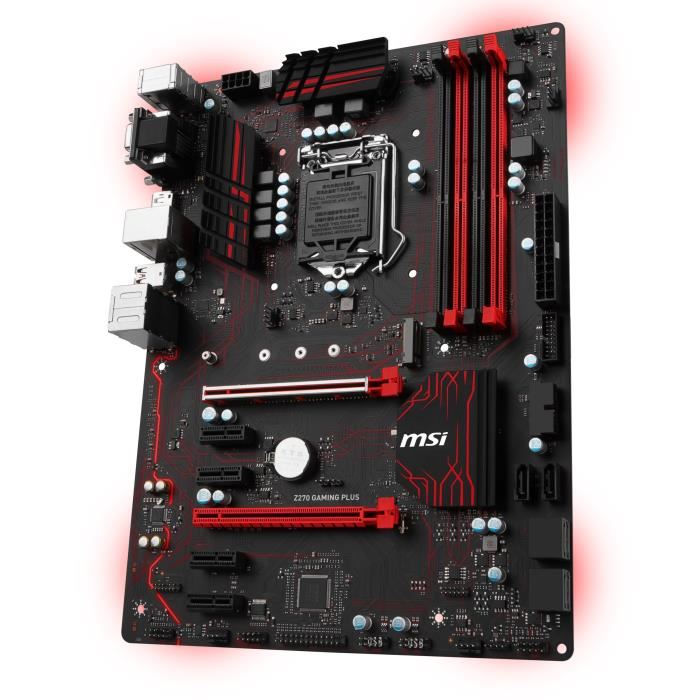 Msi Carte Mere Z270 Gaming Plus - Socket Lga 1151 - Ddr4 - 3866+ (oc) Mhz - Red Led - Z270 Gaming Plus