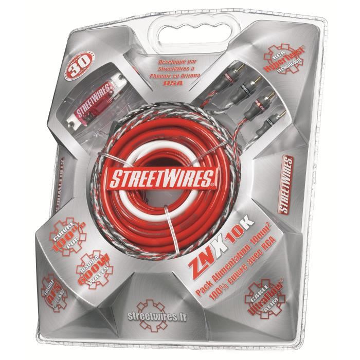 MTX Pack Alimentation 10 mm2 avec RCA StreetWires ZNX10K 5 m