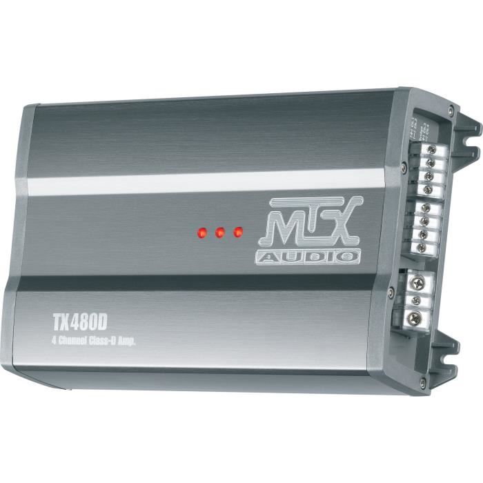 Mtx Tx480d Amplificateur Voiture Classe-d 4x120w Rms @2Ω Ou 2x240w Rms @ 4Ω Filtres Variables