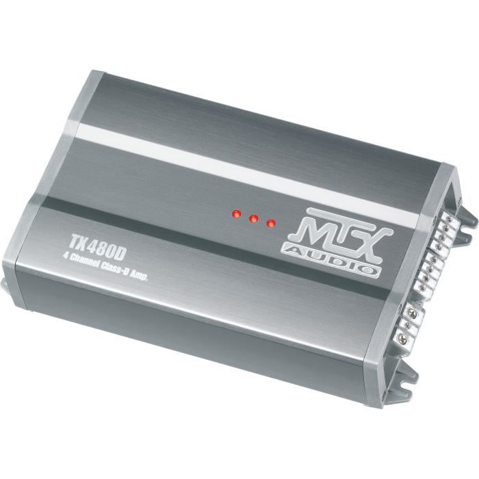 Mtx Tx480d Amplificateur 12v 4 Canaux Classe D 4x80w Rms En Aluminium