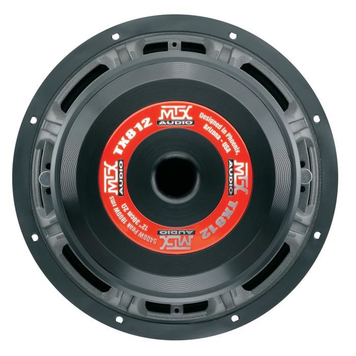 Mtx Tx812 Subwoofer Voiture Highend 30cm 1800w Rms 2 Chassis Alu Bobine 3 Pour Caisson Clos Ou Reflex Membrane Fibre