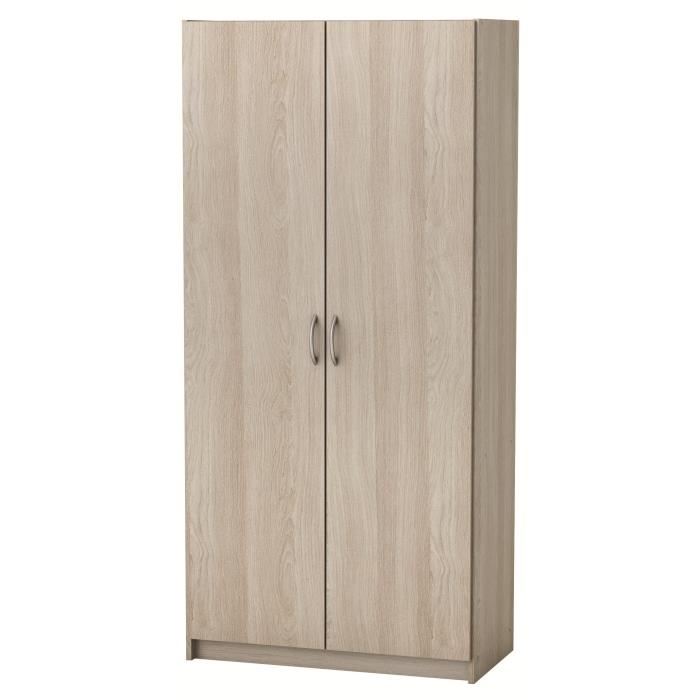 Demeyere Armoire De Chambre Contemporain Decor Chene Shannon Et Blanc Perle L 797 Cm Multi