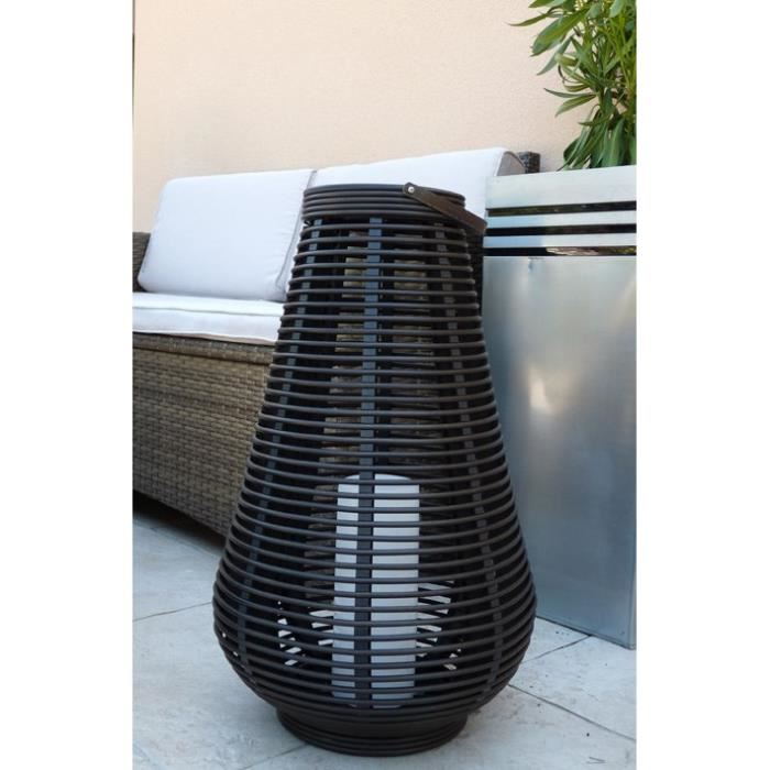 Mundus Lanterne Tressee En Plastique O38 X H60 Cm Noir