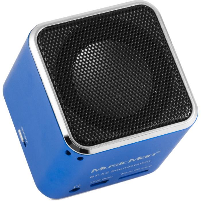 Musicman Bt-x2 Mini Enceinte Bluetooth Avec Transmission Audio Sans Fil Bleue