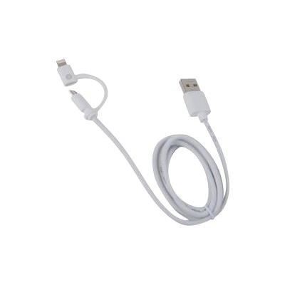 MUVIT SPRING Cable DOUBLE CONNECTIQUES MICRO USBLightning 24A Blanc
