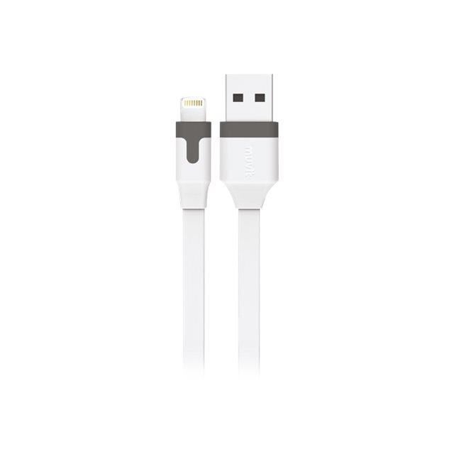 MUVIT SPRING Cable DROIT Lightning MFI 24A CHARGE SYNC 3M Blanc