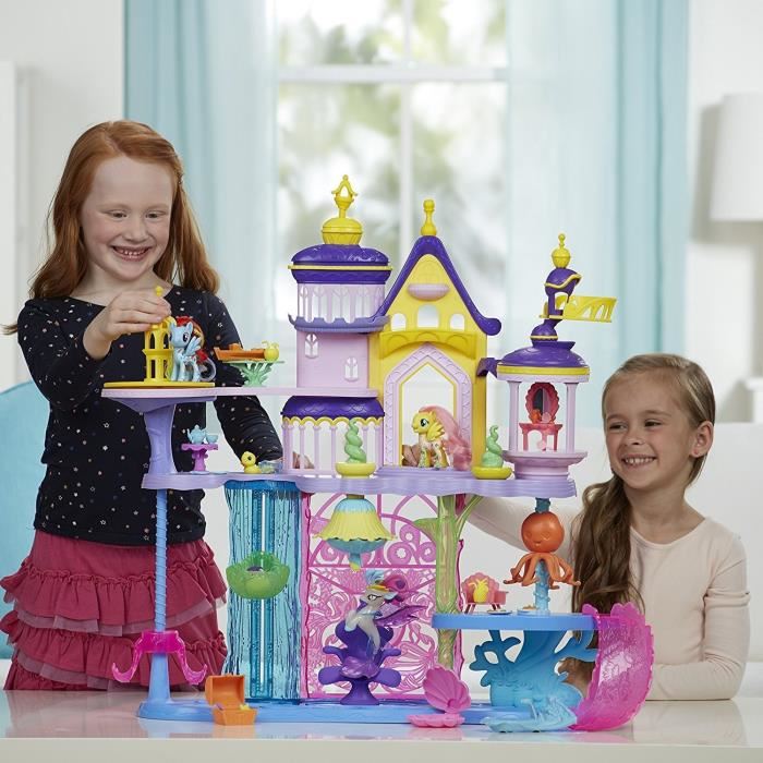 Chateau Canterlot Et Aquastria My Little Pony - Hasbro - Grand Chateau - Queen Novo Et Spike