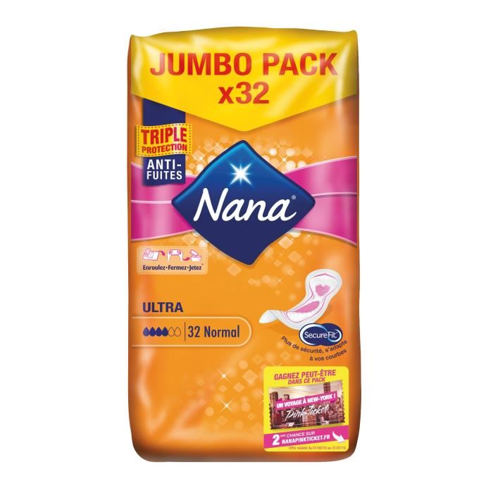 Nana Lot De 32 Serviettes Hygieniques Ultra - Absorption Normal
