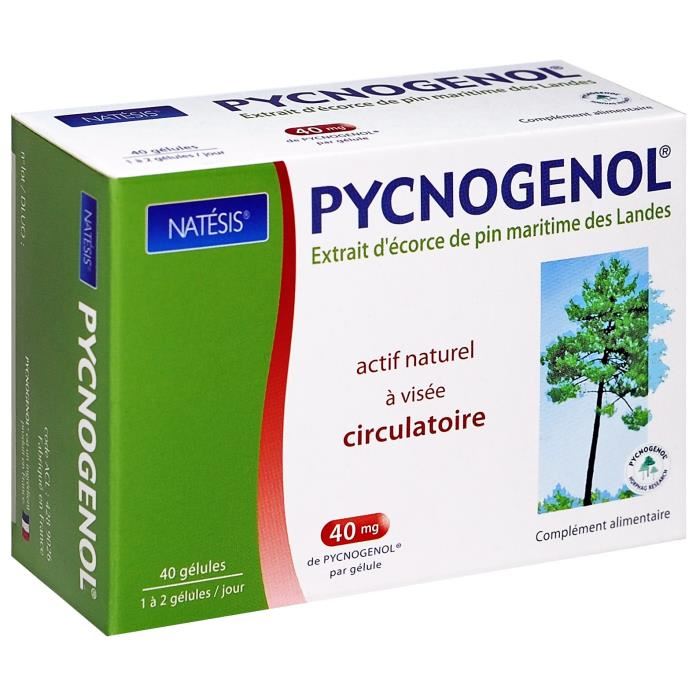 Natesis Complement Alimentaire Pycnogenol - Extrait D'ecorce De Pin Francais - 40 Gelules - 40 Mg