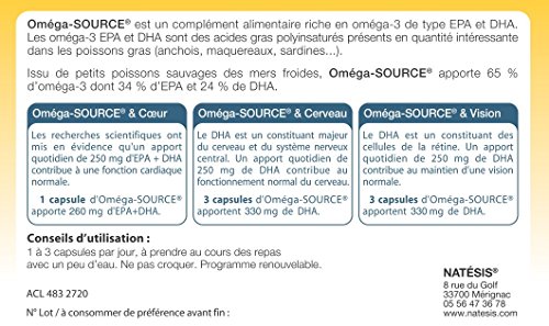 NATESIS Complement alimentaire 0mega-Source EPA/DHA : 33/22 - 120 capsules - 500 mg