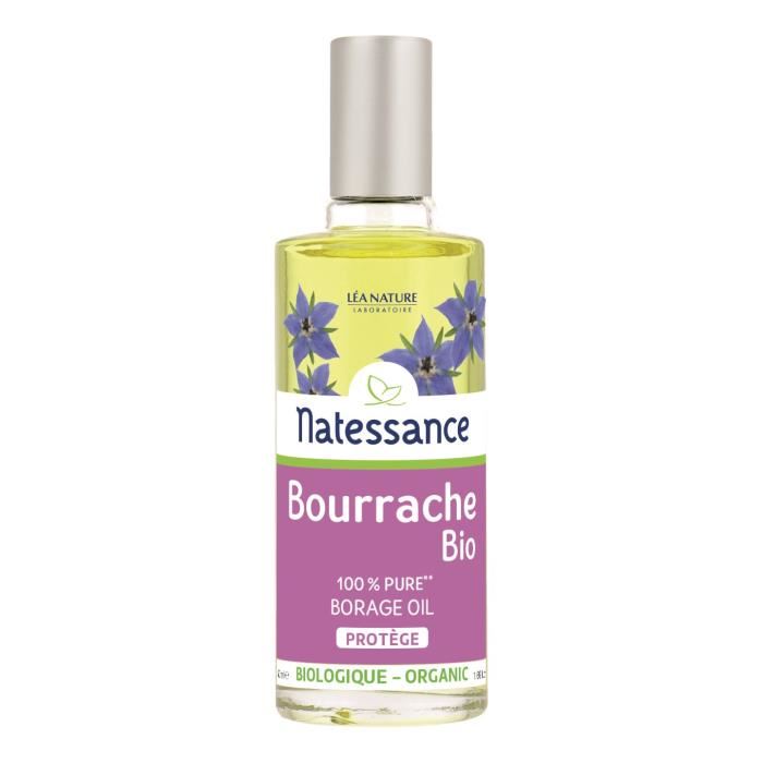 NATESSANCE Huile de bourrache Bio 50 ml 100 pure Protege nourrit et restructure