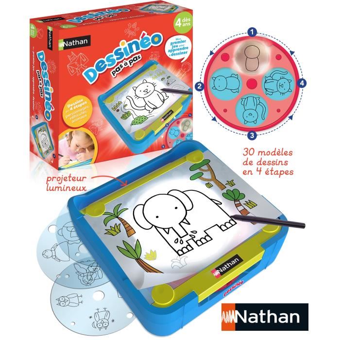 Nathan - Dessineo - Mon Atelier De Dessin Avec Plateforme Lumineuse - Pour Enfant Des 4 Ans