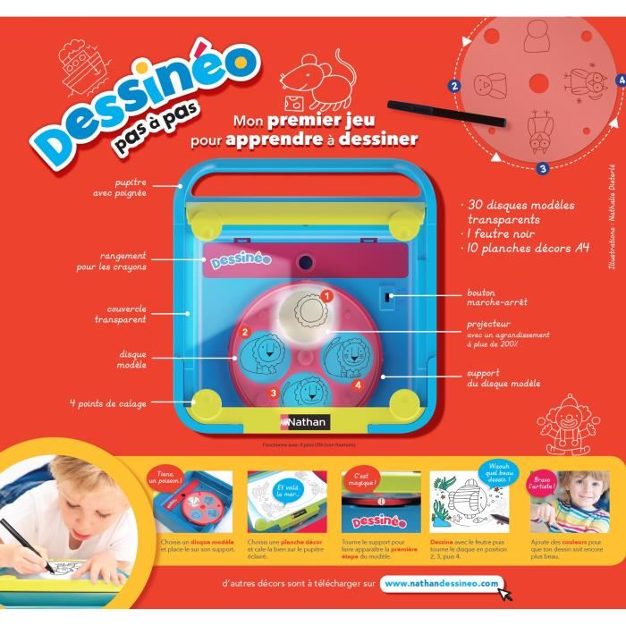 Nathan - Dessineo - Mon Atelier De Dessin Avec Plateforme Lumineuse - Pour Enfant Des 4 Ans