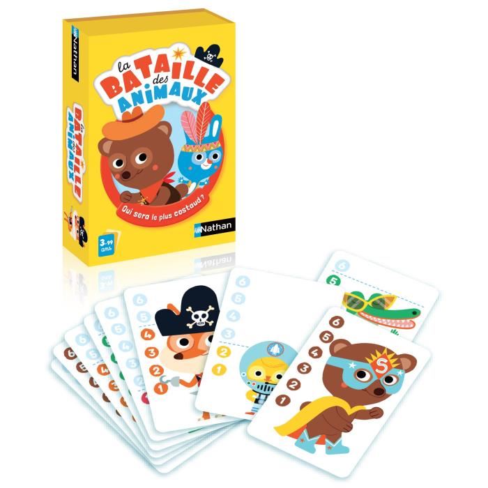 Jeu De Cartes Nathan La Bataille Des Animaux Animaux Rigolos 3 Ans Et Plus