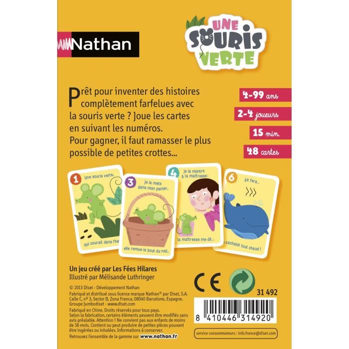 Jeu De Cartes - Nathan - Une Souris Verte - 4 Ans - Jeux De Societe Nathan