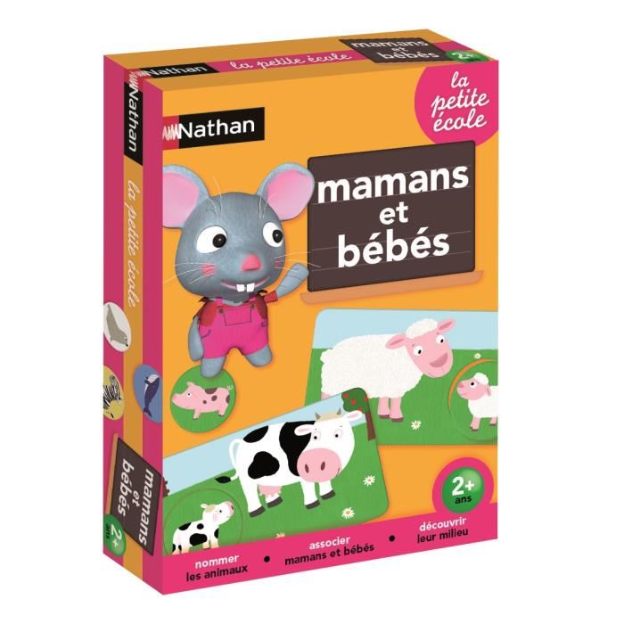 Jeu D'association Nathan La Petite Ecole - Mamans Et Bebes - Bebe Animaux - Mixte - A Partir De 3 Ans