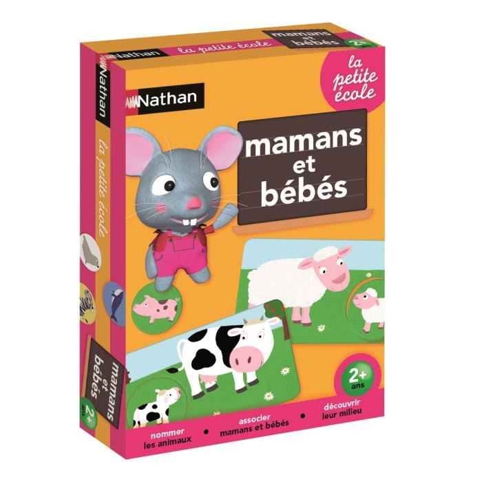 Jeu Dassociation Nathan La Petite Ecole - Mamans Et Bebes - Bebe Animaux - Mixte - A Partir De 3 Ans