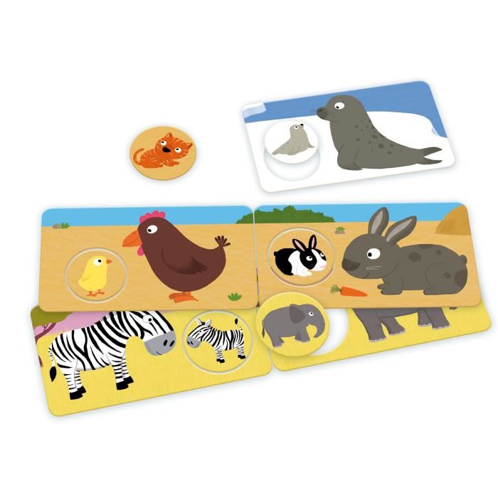 Jeu Dassociation Nathan La Petite Ecole - Mamans Et Bebes - Bebe Animaux - Mixte - A Partir De 3 Ans