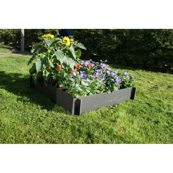 Nature Carre Potager Borderfix Epaisseur 10mm - 100x100xh19cm - Noir