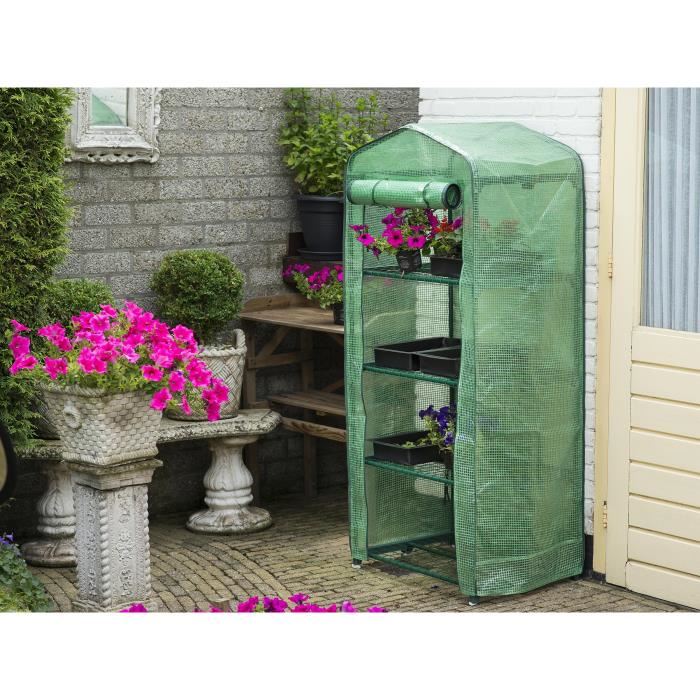 Nature Serre De Jardin Avec Etagere A 4 Niveaux - H 160 X 69 X 49 Cm