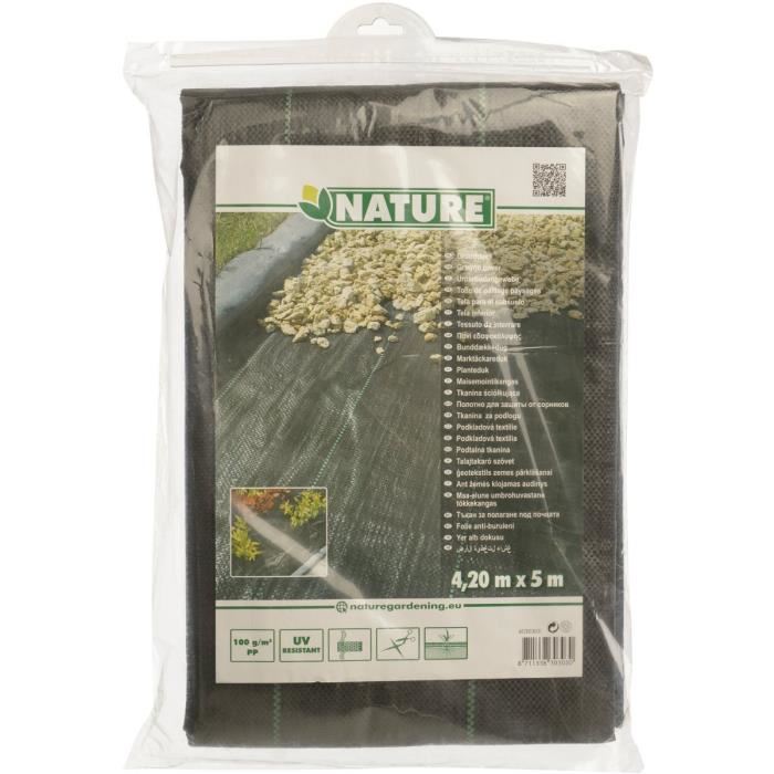 Toile De Paillage Paysages Noire 420 X 5 M Traite Anti Uv 100 Gm² Bache De Sol Anti Mauvaises Herbes