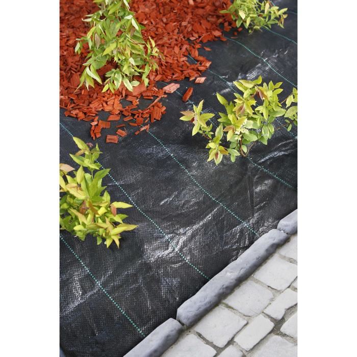 Toile De Paillage Paysages Noire 330 X 5 M Traite Anti Uv 100 Gm² Bache De Sol Anti Mauvaises Herbes