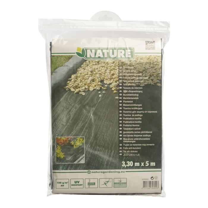 Toile De Paillage Paysages Noire 330 X 5 M Traite Anti Uv 100 Gm² Bache De Sol Anti Mauvaises Herbes