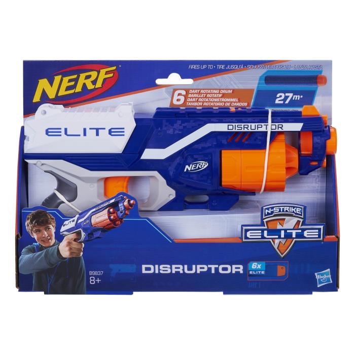 Nerf - Elite Disruptor - Tire En Rafale Jusqu'a 27 Metres - 6 Flechettes Incluses