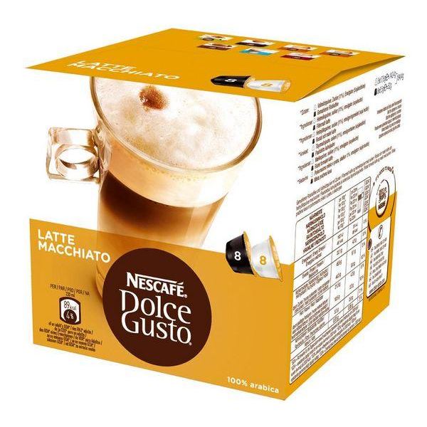 Capsules Nescafe Dolce Gusto Latte Macchiato - Krups - Compatible Capsules - Jaune - Capacite De Boisson 100 Ml
