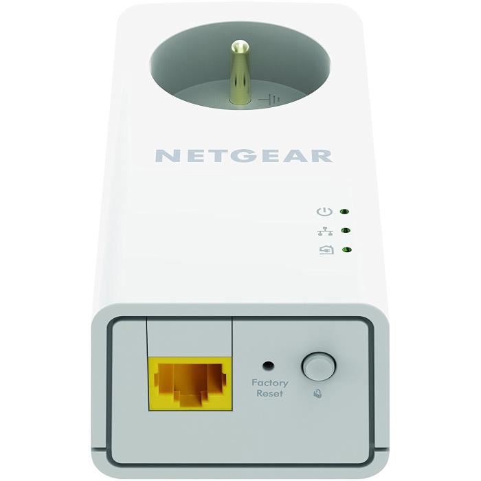 Netgear Pack De 2 Adaptateurs Cpl 2000 Mbits 2 Ports 101001000 Rj45 Avec Prise Integree Plp2000 100frs