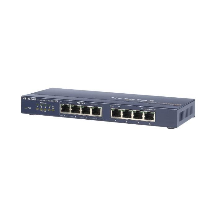 Netgear Switch Poe 8 Ports 10100 Boitier Metal Prosafe Fs108peu