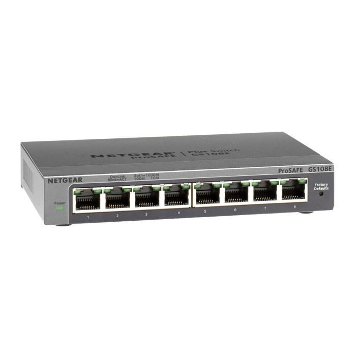 Netgear Gs108e Switch Ethernet 8 Ports Rj45 Metal Gigabit 101001000