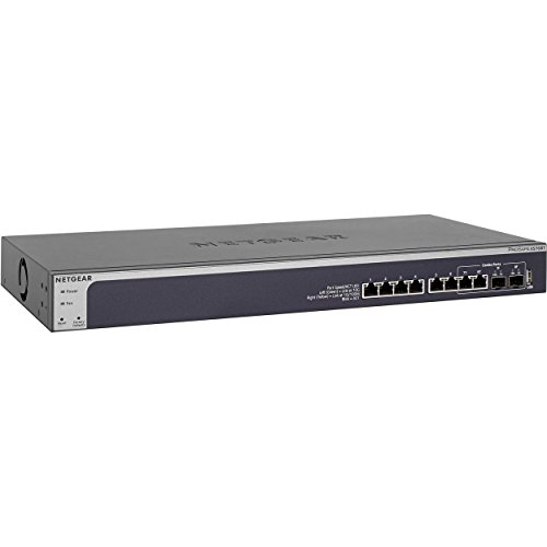 Smart Switch 10gigabit Prosafe Xs708t Switch D'agregation Economique Pour Le Coeur De Reseau Ou Pour Les Baies De Serveurs Et Stockage Switch 8 Ports 10gigabit Rj45 (100/1000/10000 Gbps) + 2 Ports Sfp+ Giga Ou 10 Gigaadministration Web De Niveau 2+