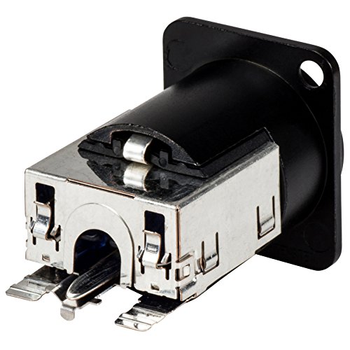 Neutrik Ethercon Cat6 D-size Connecteur De Panneau Cat6 En Forme De D Avec Boîtier Noir Chrome - Prise Encastrables