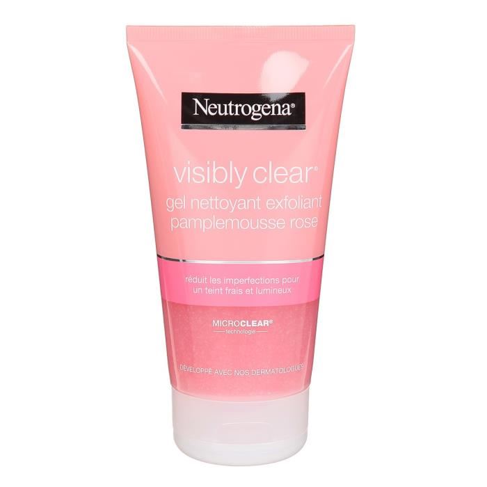 Neutrogena Visibly Clear Gel Nettoyant Exfoliant Pamplemousse Rose 150ml