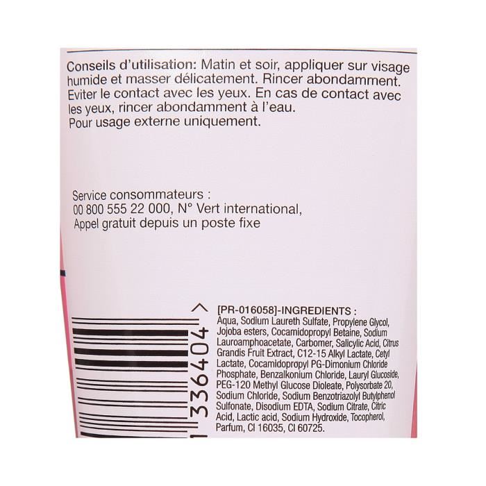 Neutrogena Visibly Clear Gel Nettoyant Exfoliant Pamplemousse Rose 150ml